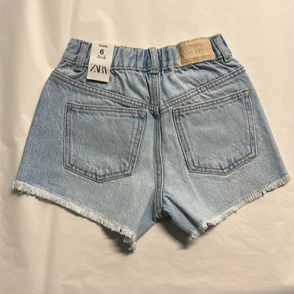 ZARA Kids | Light Blue | High Waist Damaged Denim Shorts - Picture 7 of 7